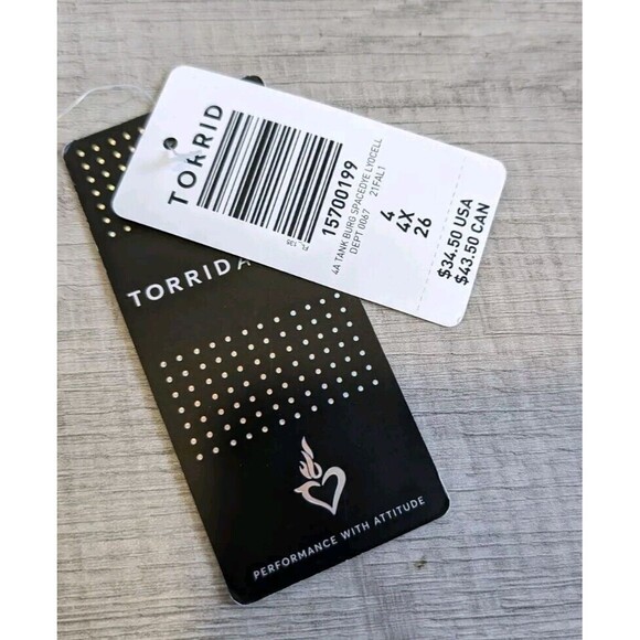 NWT New Torrid Scoop Neck Active Tank Top Space Dye Burgundy 4 4X - Picture 4 of 8